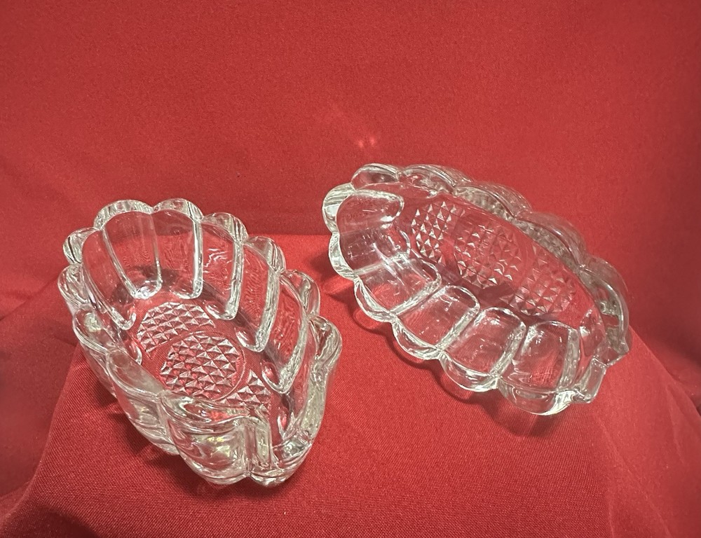 Vintage Princess House Crystal Buffet Spoon Fork Holder Set of 2