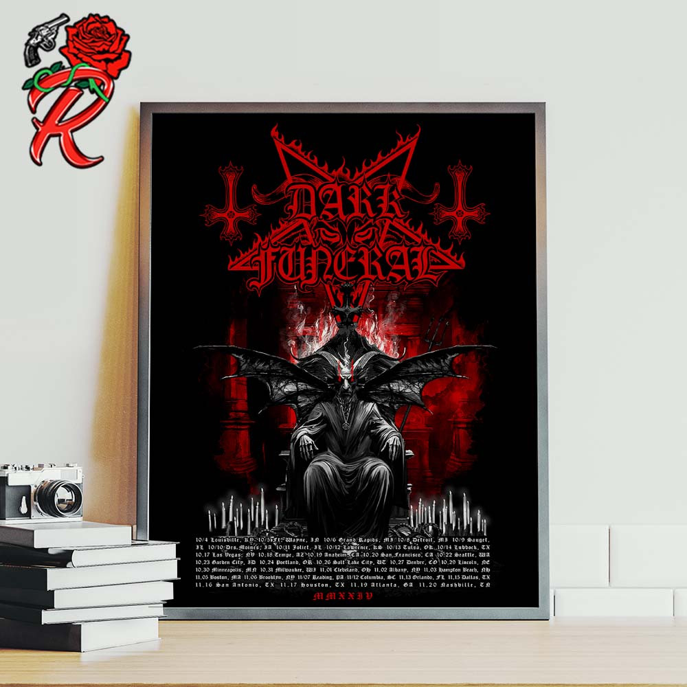 Dark Funeral VIP 2024 North American Tour Metal Home Decor Poster No Frame