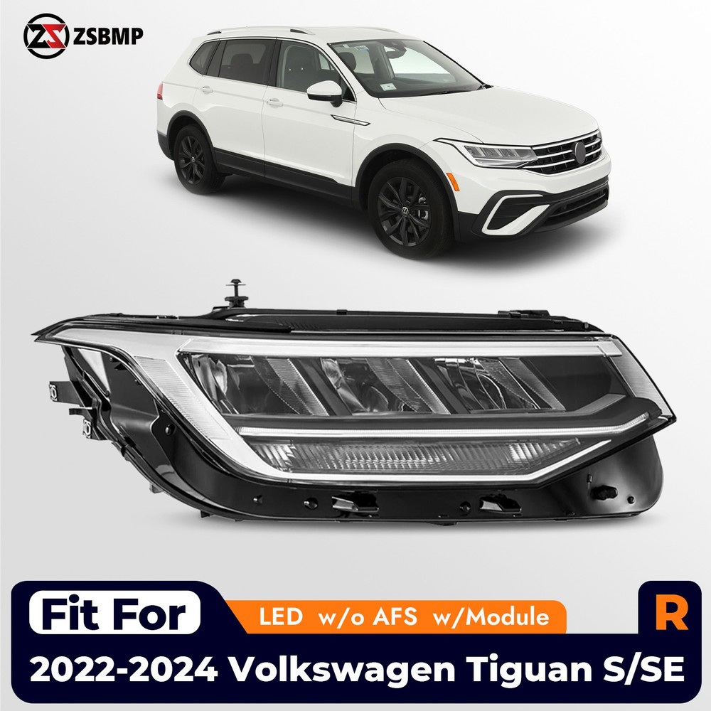 LED Headlight Assembly For 2022-2024 Volkswagen Tiguan Right Passenger W/ Bulbs