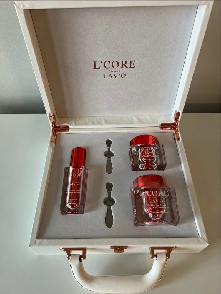 L'Core Paris Lav'o Bio Thermal Set: Cream, Mask and Serum 3-in-1 Gift Case New