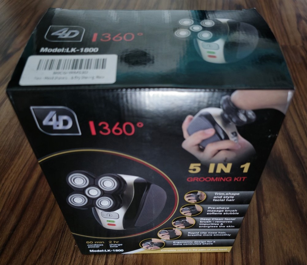 4D 360 5 in 1 Grooming Kit LK-1800 Rechargeable Cordless Shaver