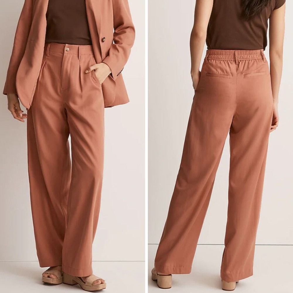 NEW Madewell The Neale Straight-Leg Pant in Drapeweave, drie rose, 0