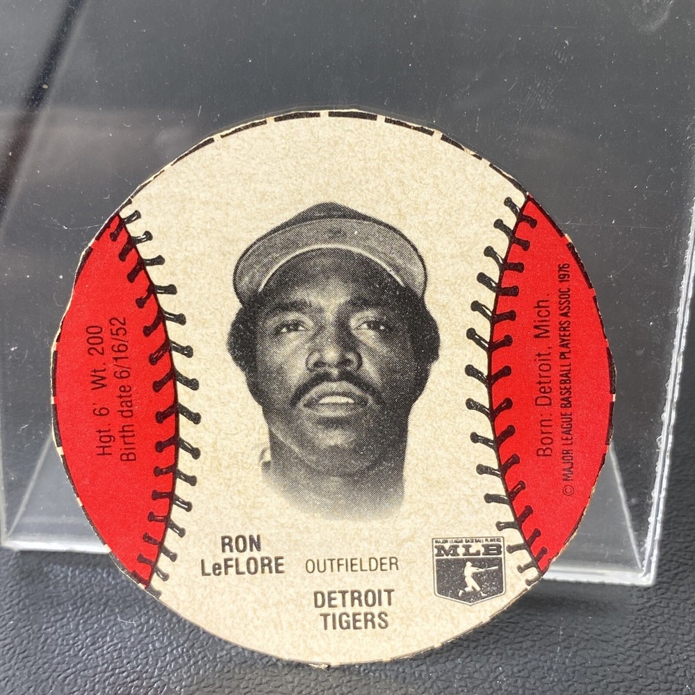 1976 MLB Disc CARD Wiffle Ball Ron LeFlore Detroit Tigers