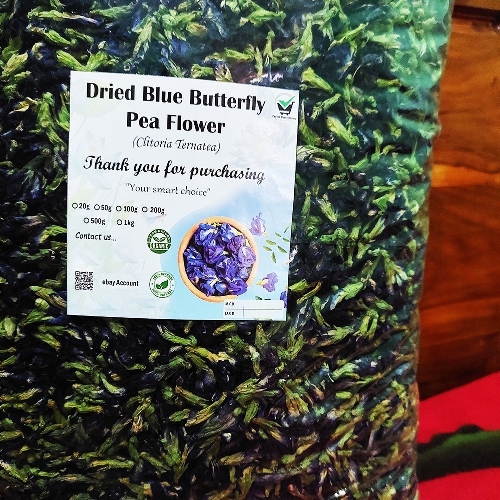 250g Organic Dehydrated Blue Butterfly Pea Flower Clitoria Ternatea Herbal Drink