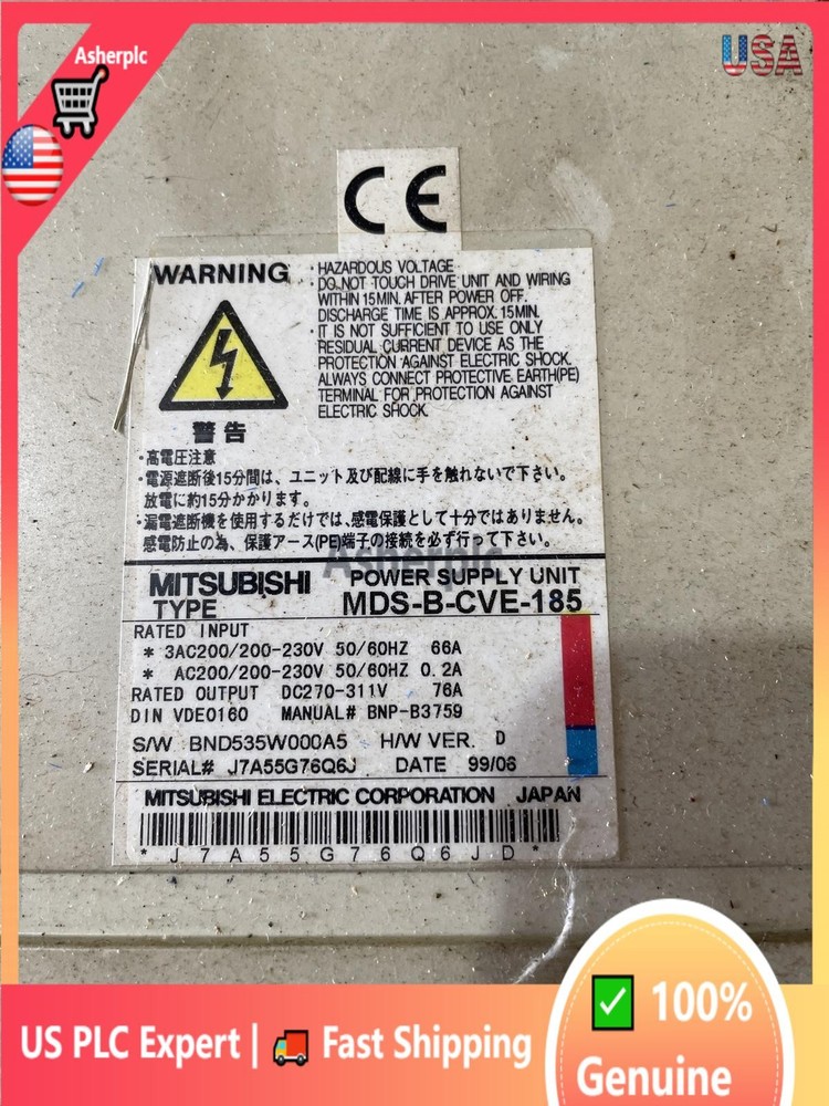 MITSUBISHI MDS-B-CVE-185 POWER SUPPLY UNIT
