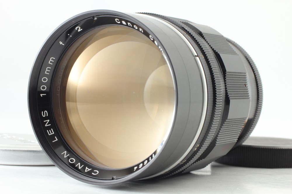 Near MINT Canon 100mm f2 Telephoto Lens L39 LTM Leica Screw Mount From Japan