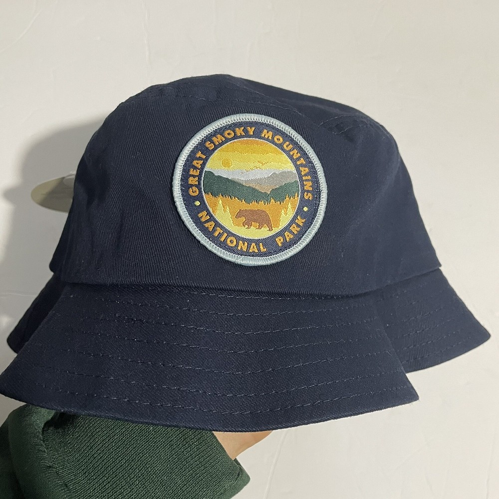 Smoky Mountain National Park Bucket Fishing Hat with Black Bears Embroidered Design  