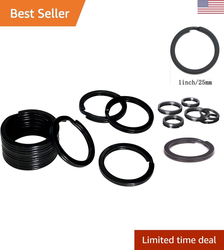 Simple Black Key Rings with Secure Closure - Versatile Key Attachment Solution