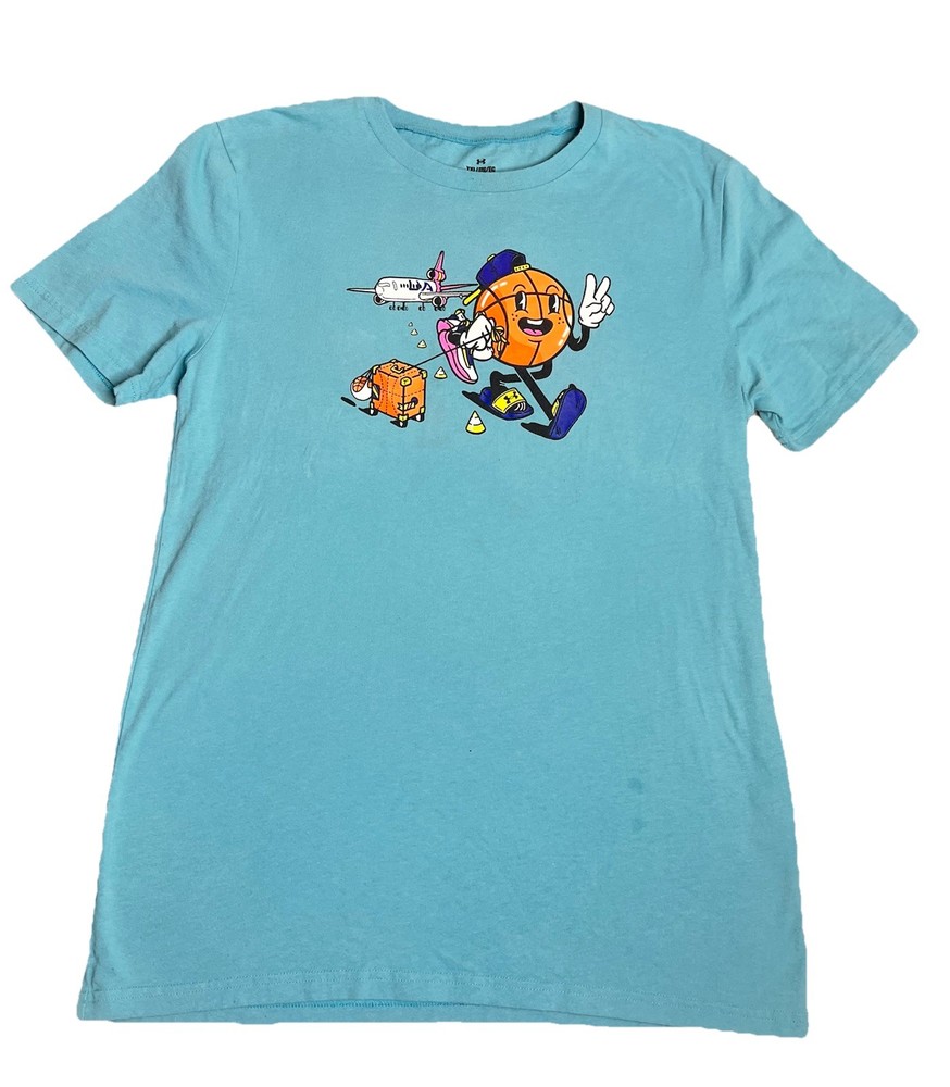 Under Armour Basketball Jet Short Sleeve T Shirt Blue Little Boys Size XL