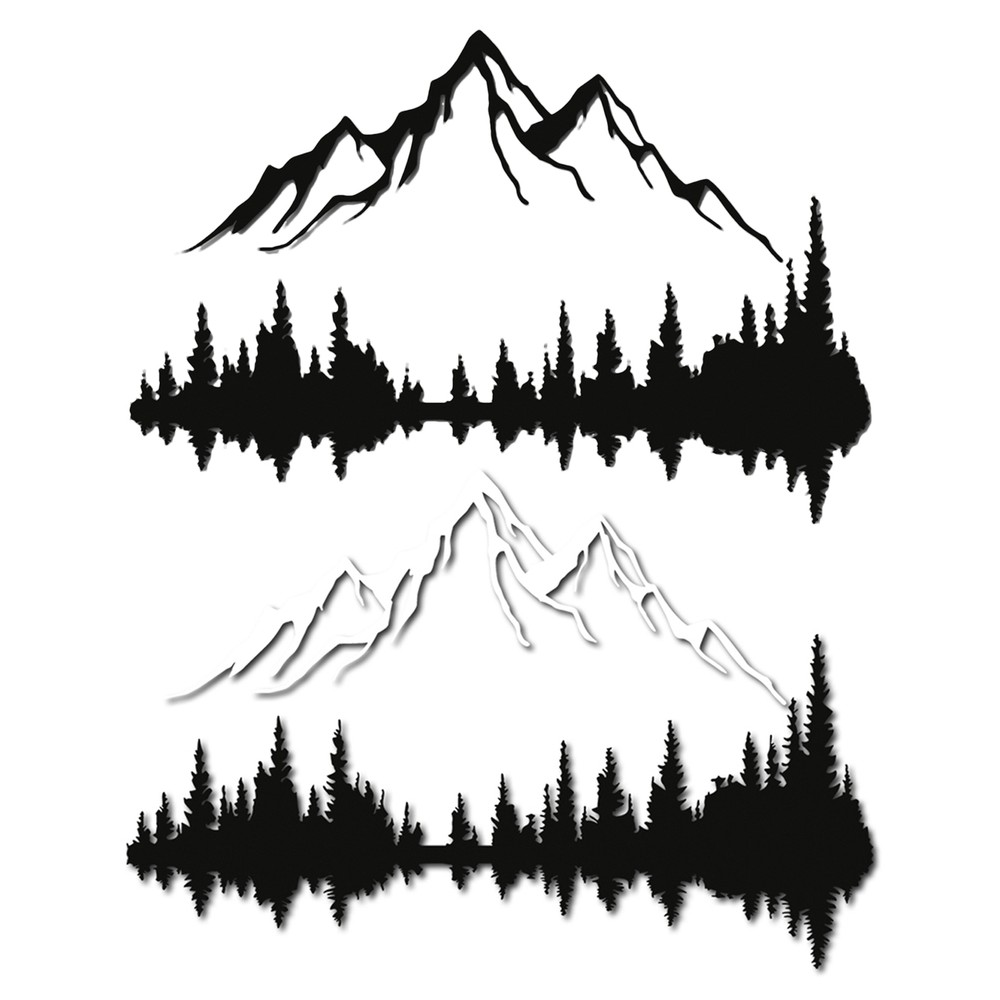 Mountain And Metal Wall Art, Hill And Trees Metal Wall Decor Nature