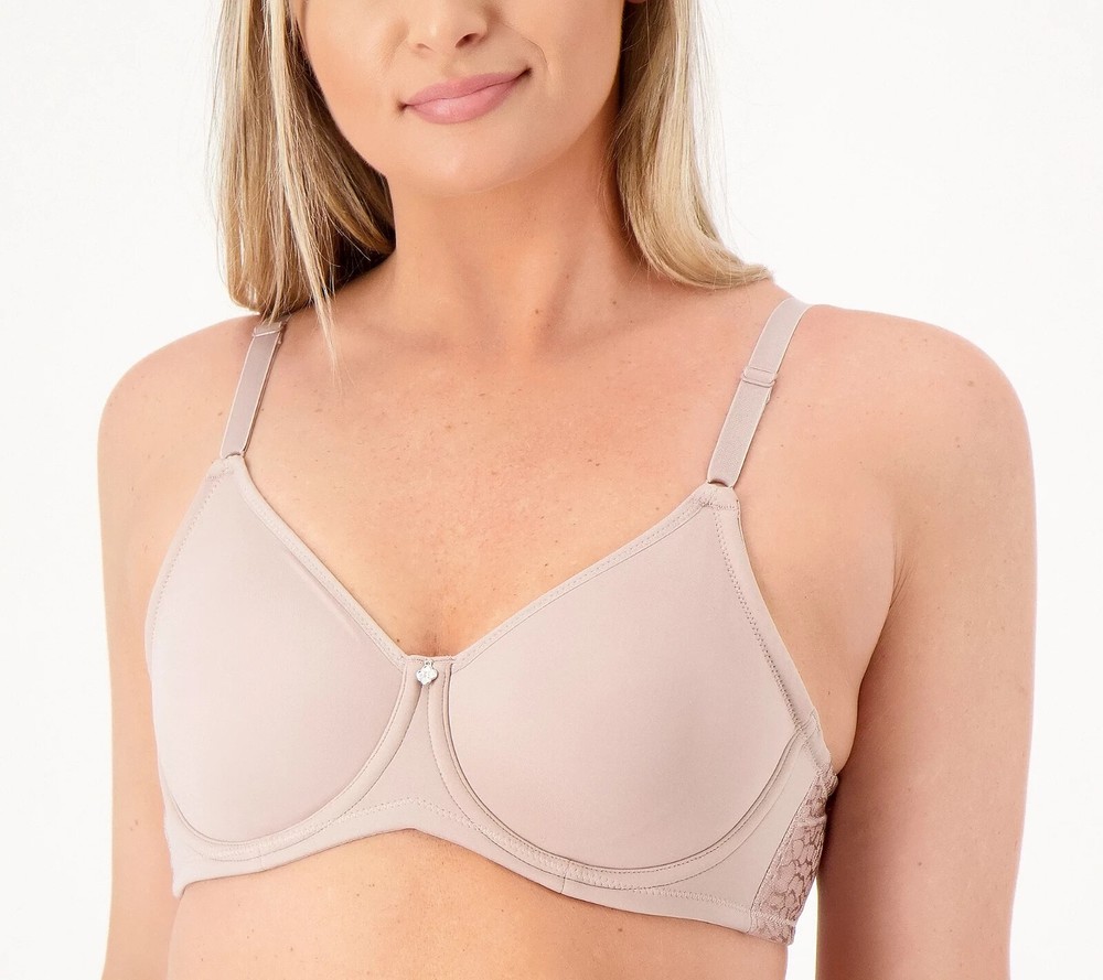 Breezies Jacquard Back Smoothing Unlined Underwire Bra Light Brown 36 DDD