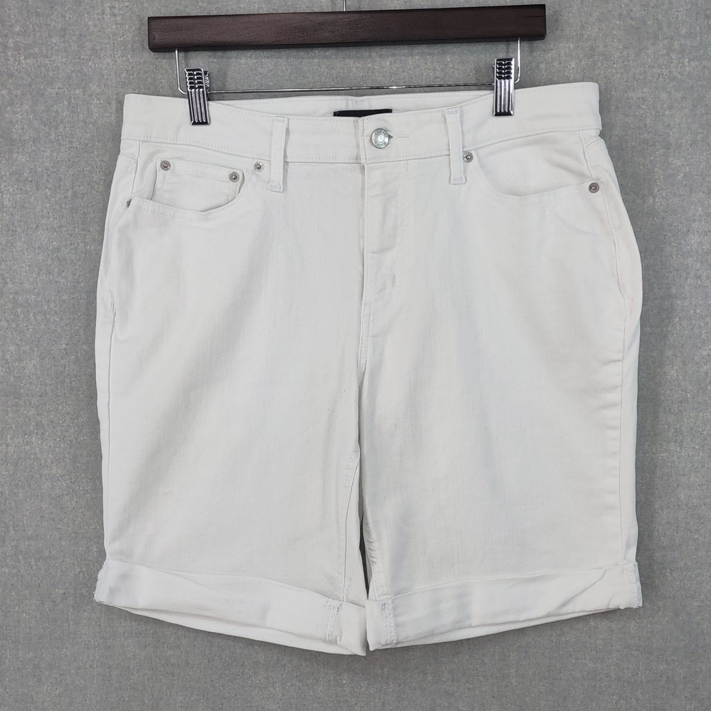 DKNY Jeans Shorts Womens 14 Rolled Hem Stretch Denim Casual Summer Bermuda