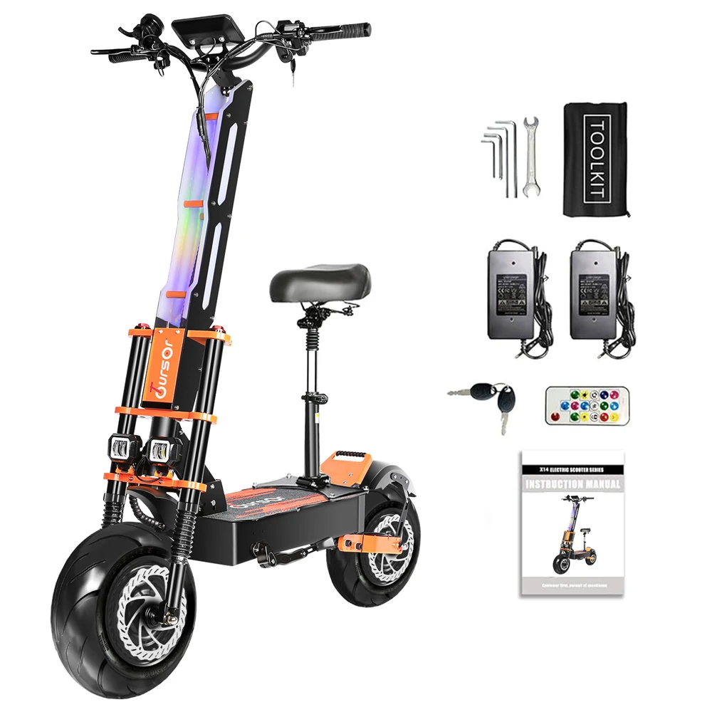 TOURSOR X8P 8000W 60V 38.8Ah Electric Scooter with 14 Off-Road Tires 110KM Range