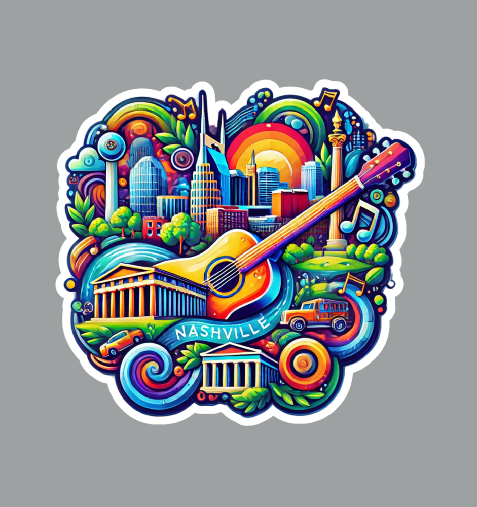Nashville TN Skyline Laptop Decal Sticker