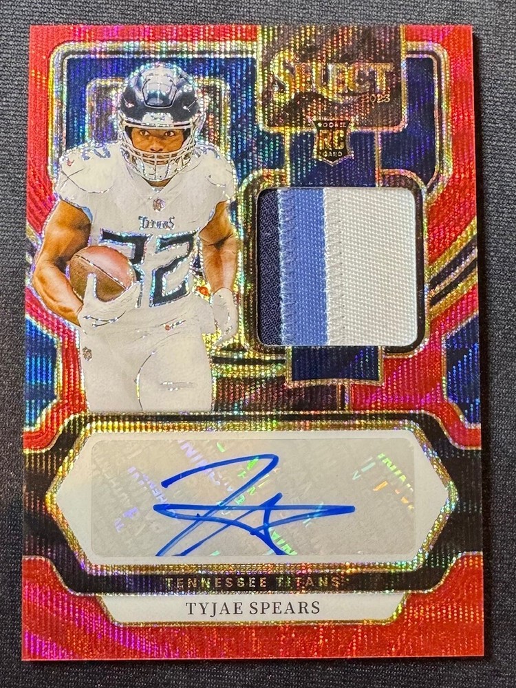 2023 Panini Select TYJAE SPEARS Red Wave Prizm Rookie Patch Auto RC - Titans