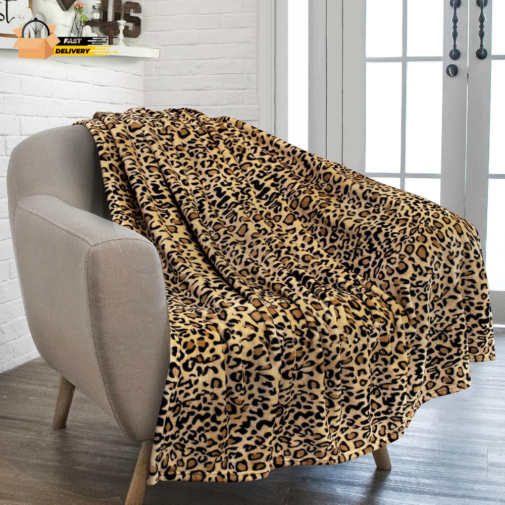 Cheetah Fleece Throw Blanket | Cheetah Leopard Animal Print Flannel Bla