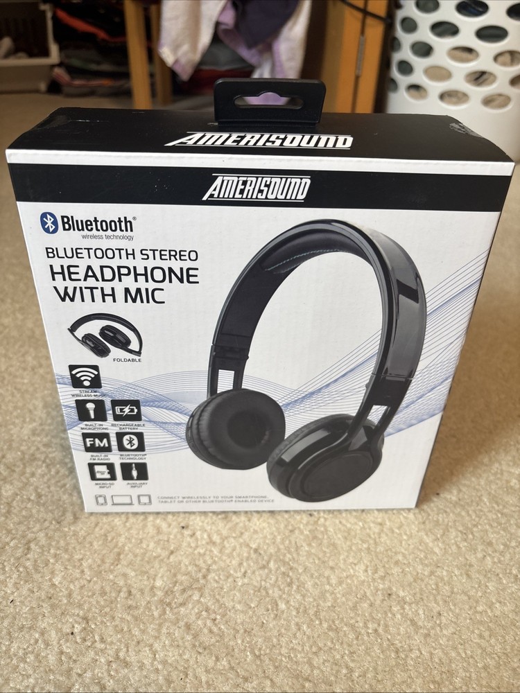 Amerisound Bluetooth Stereo Headphones with Mic Brand New Sealed