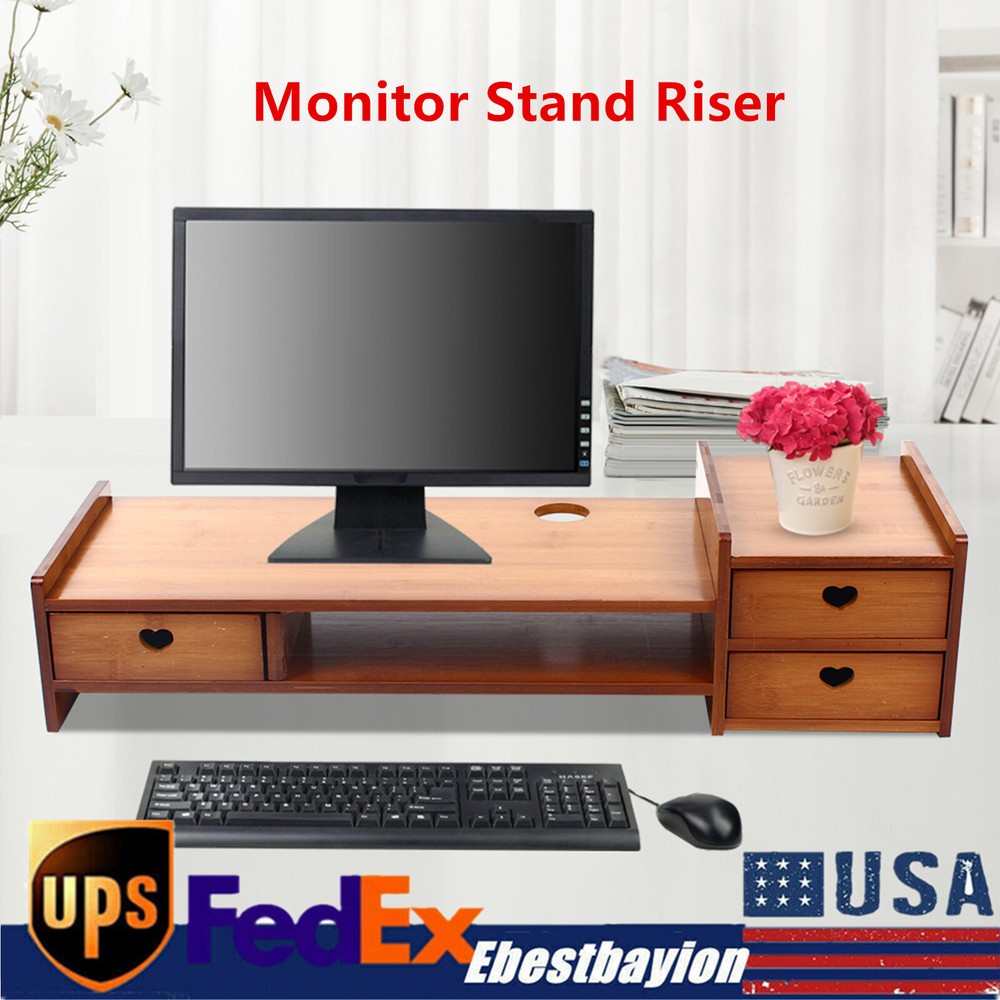 Computer Monitor Heightened Shelf Desk Storage Bracket Keyboard Base Rack