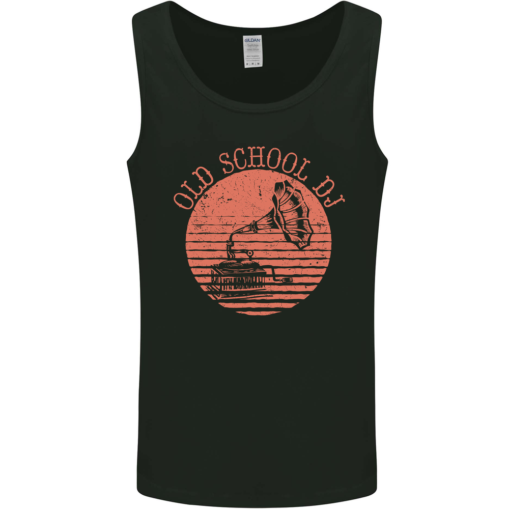 Old School DJ Gramophone DJing Music Mens Vest Tank Top
