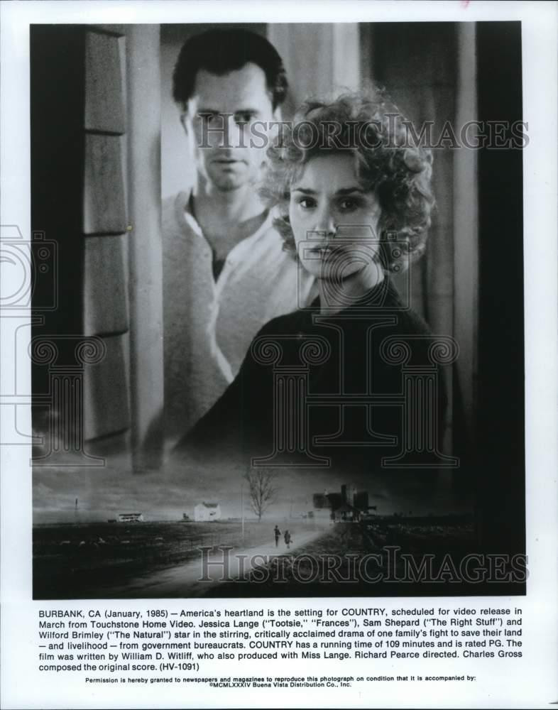 1985 Press Photo Actress Jessica Lange stars with Sam Shepard in 