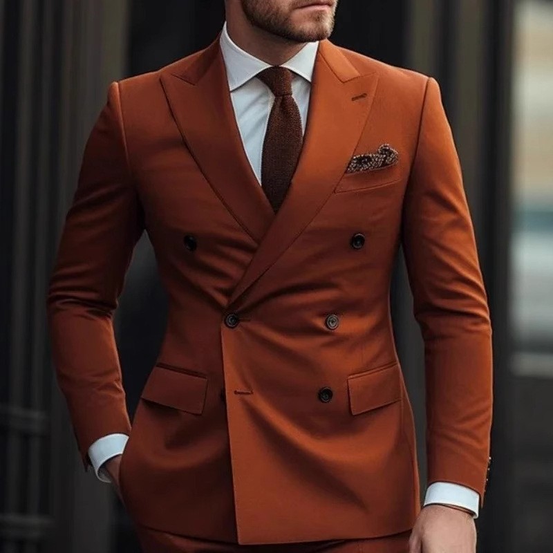 Two-piece Men's Suit Casual Business British-style Suit Best Man Formal Dress