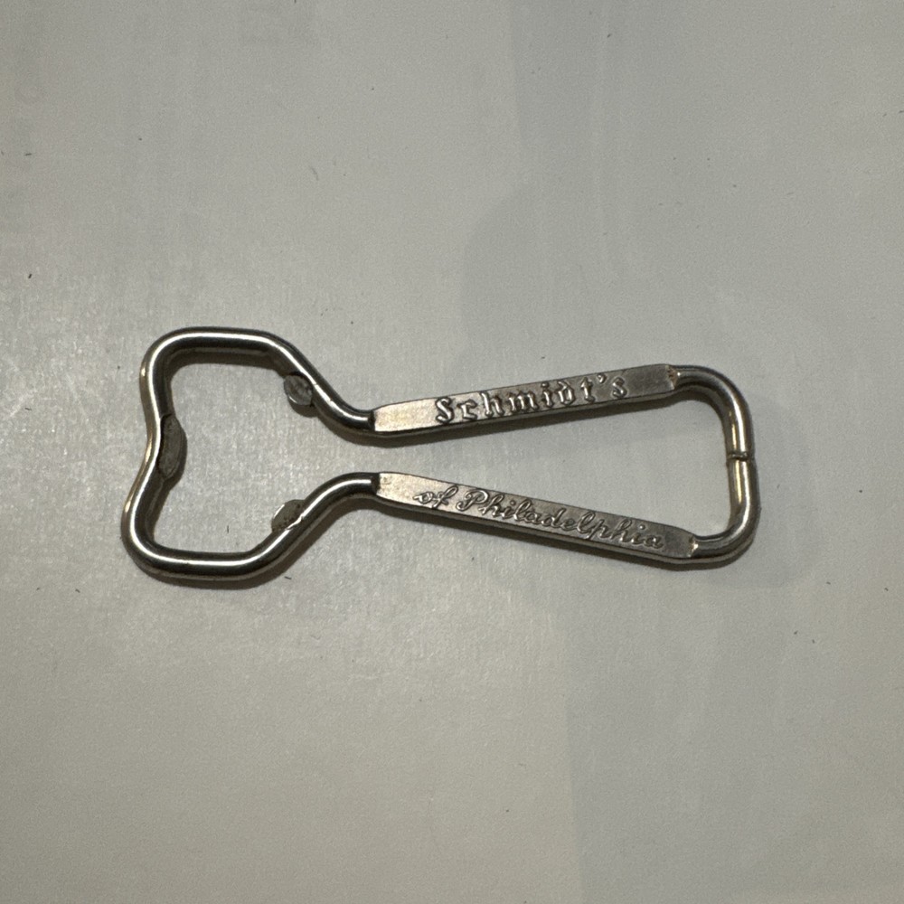 vintage beer bottle opener Schmidt's since 1860 church key old stock
