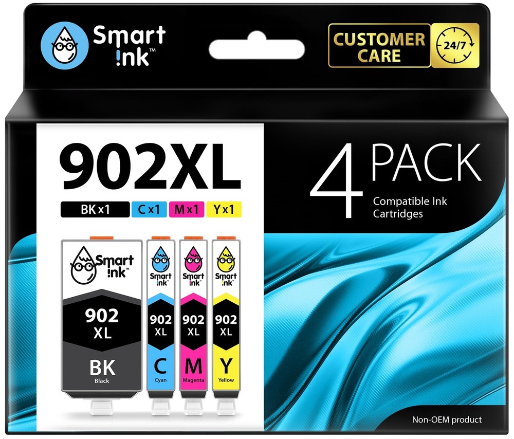 Smart Ink Compatible Ink Cartridge Replacement for HP 902 XL 902XL (4 Combo P...