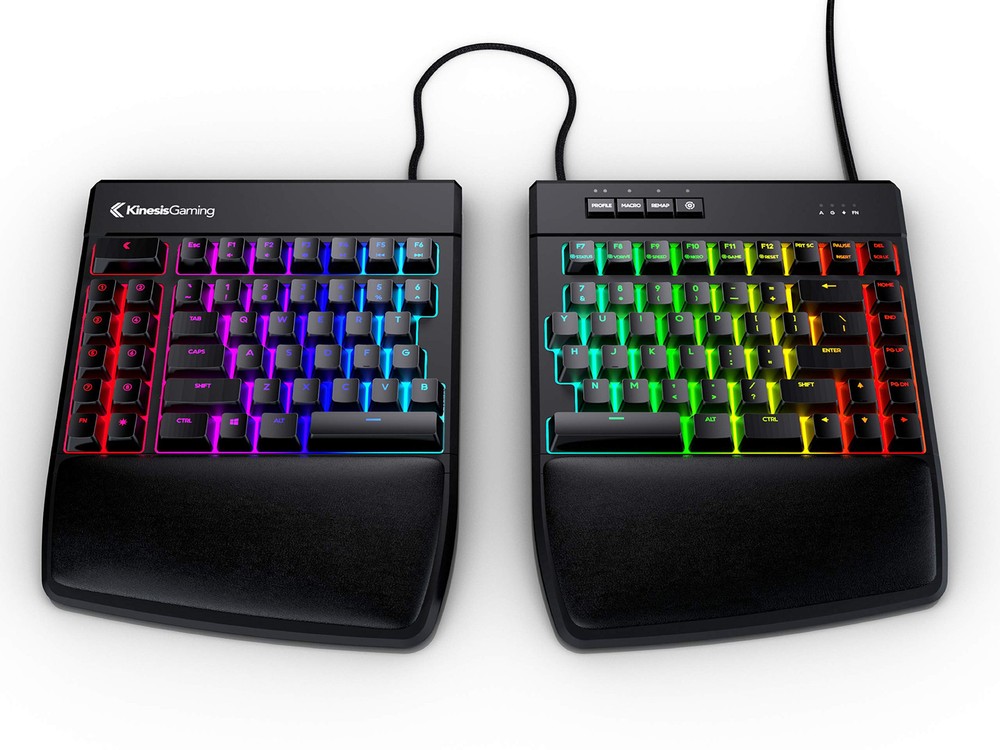 KINESIS Freestyle Edge RGB Split Mechanical Gaming Keyboard with Cherry MX Red Switches