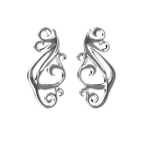 Sterling silver filigree earrings elegant delicate design