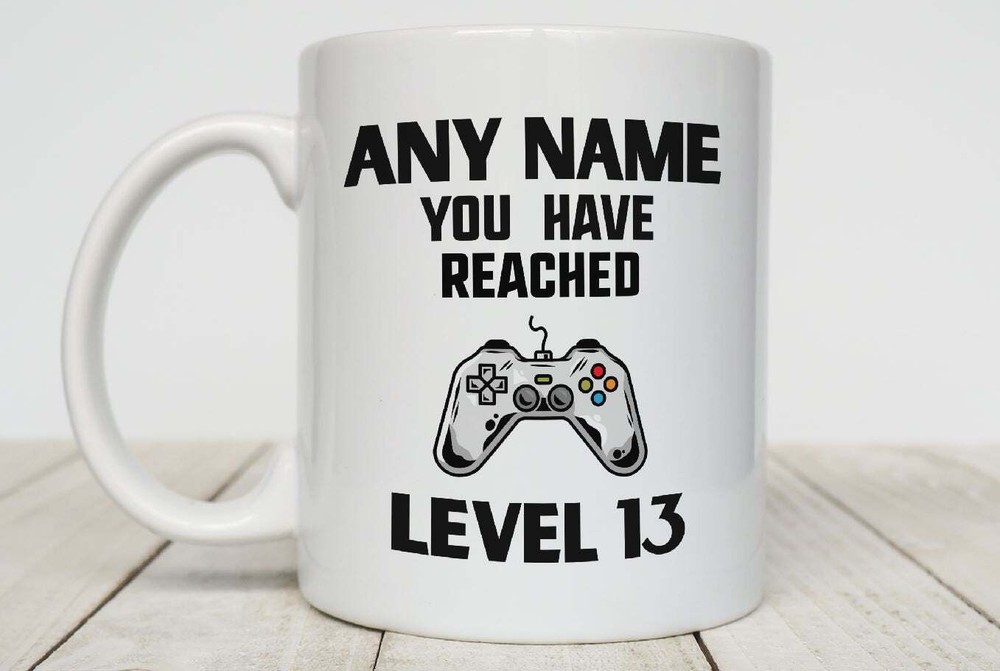 Personalised Gamer Mug 13th Birthday Gift For Him Her Video Game Gift Game