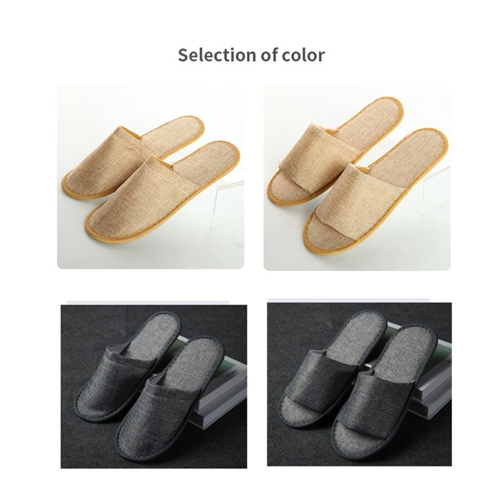 Linen Slippers Family Hotel Beauty Salon Disposable Thickened Non Slip Cotton
