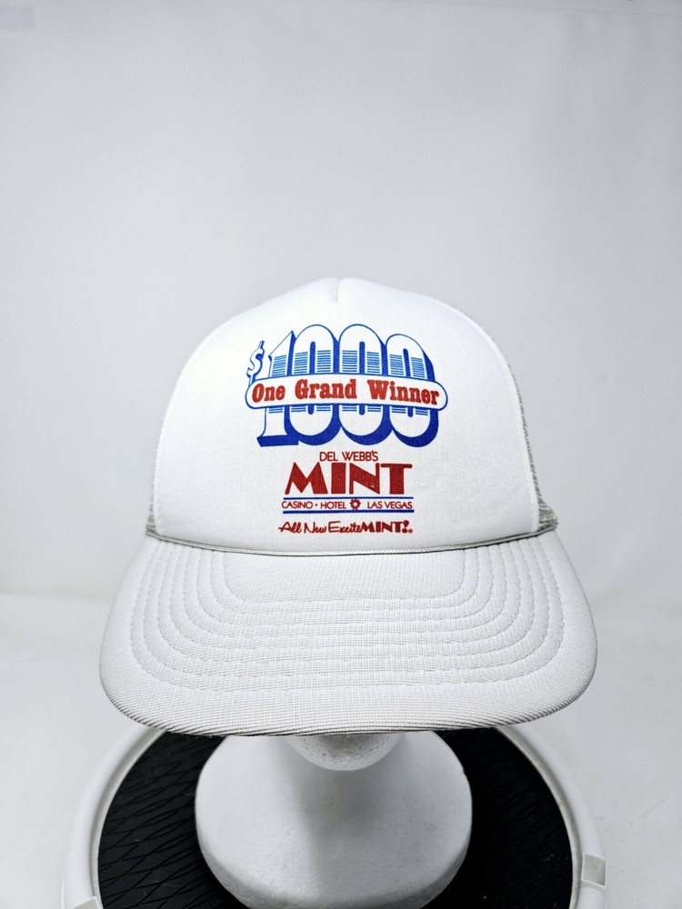 Vintage Del Webb's Mint Casino 90s Mesh Back Snapback Hat Used FAST SHIPPING