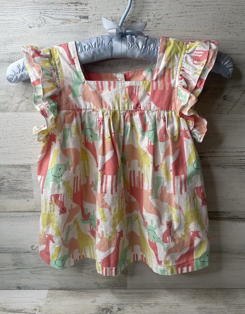 Stitchy Fish Ruffle Sleeve Blouse Zoo Animals Multicolor Girl’s Size: 5 EUC!