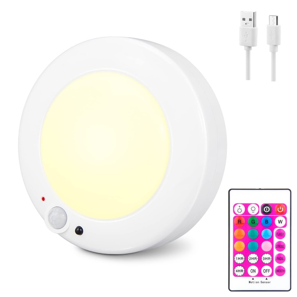 Battery Powered Ceiling Light Rechargeable Led Motion Sensor Light With Remote S