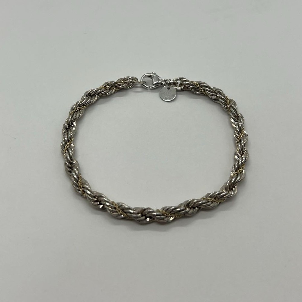 Tiffany Co Gold Plated Twist Rope Chain Bracelet Pre-Owned Jewelry