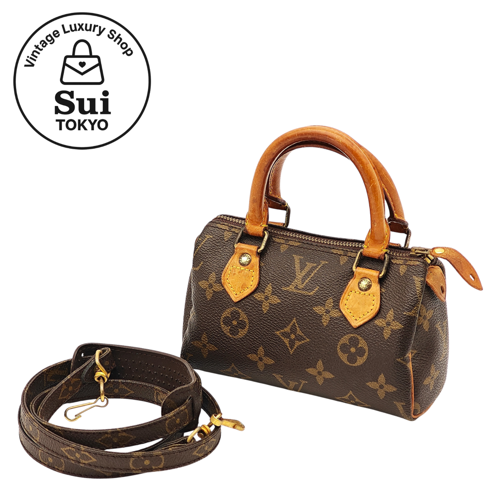 LOUIS VUITTON Mini Speedy Monogram Handbag M41534 Authentic Brown 0070
