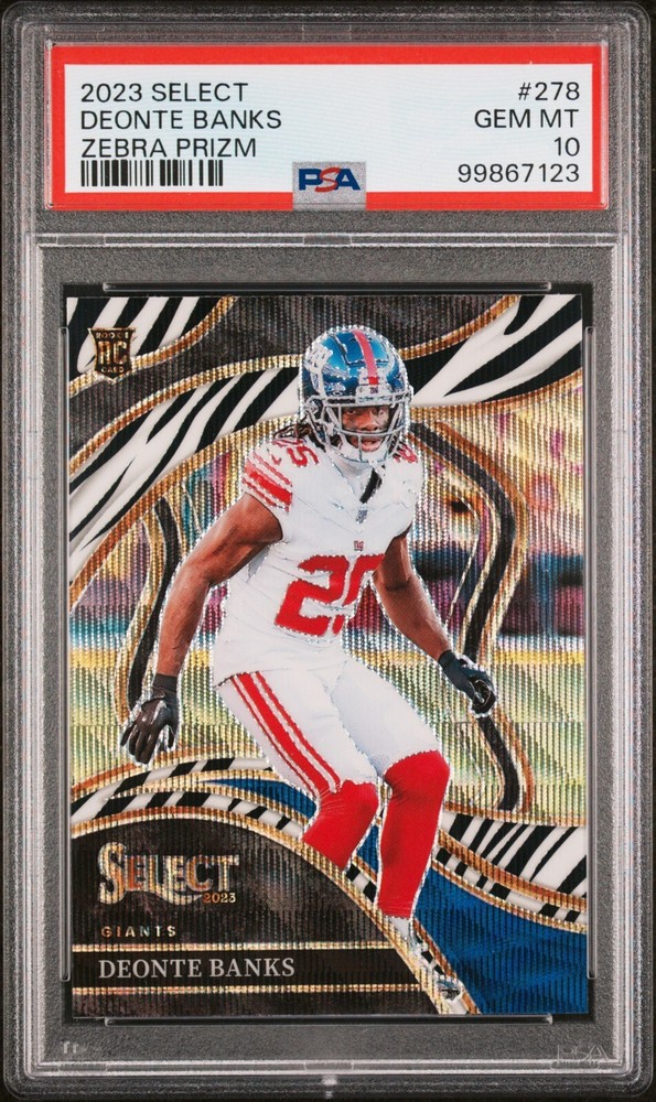 2023 Panini Select Deonte Banks #278 Zebra Prizm RC Club Level