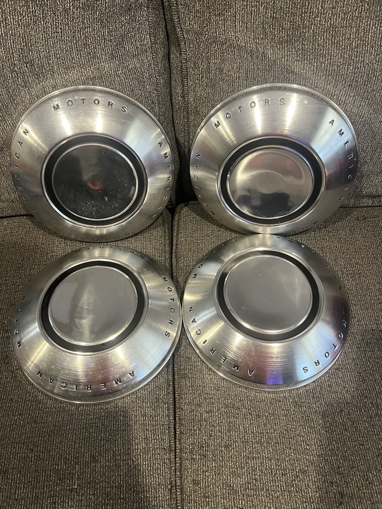 Vintage AMC Aluminum Dog Dish Hubcaps Full Set for American Motors