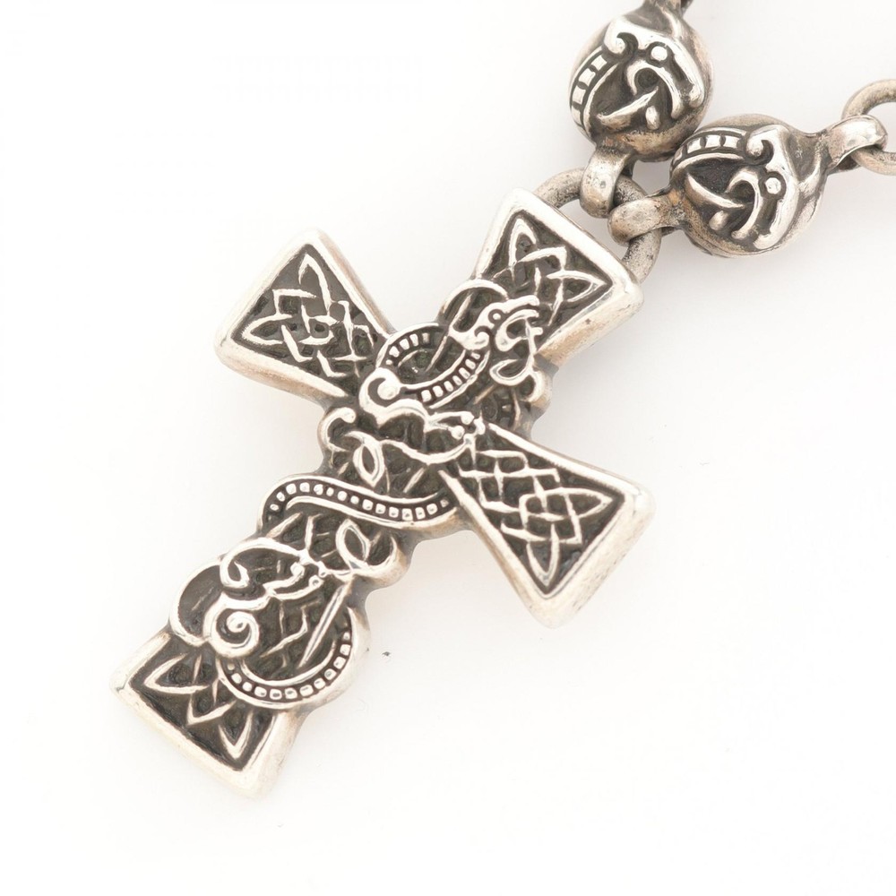 CHROME HEARTS Celtic Cross Celtic Ball Chain Necklace Silver925 Used mens