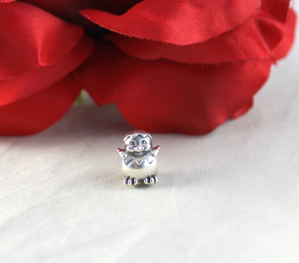 Sterling Silver Retired ALE . Pandora Baby Chick Charm  CAT RESCUE