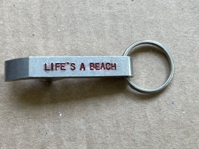 Life's A Beach Metal Key Ring Can Opener, lot of 25-pcs.