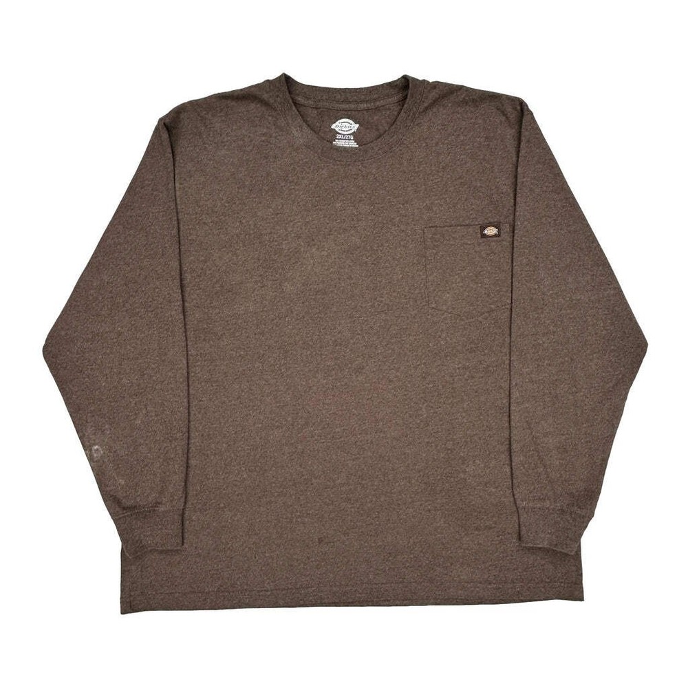 Dickies Long Sleeve T-Shirt - 2XL Brown Cotton Blend