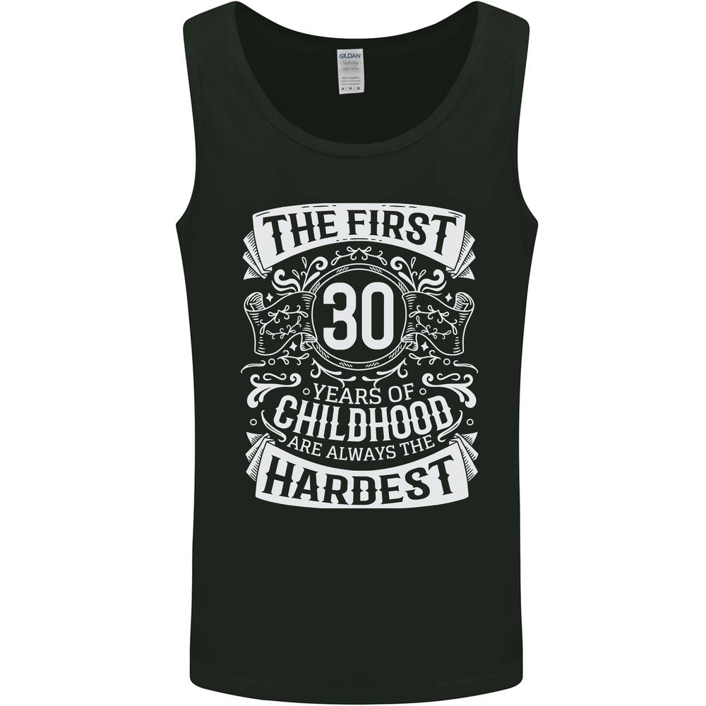 First 30 Years of Childhood Funny 30th Birthday Mens Vest Tank Top