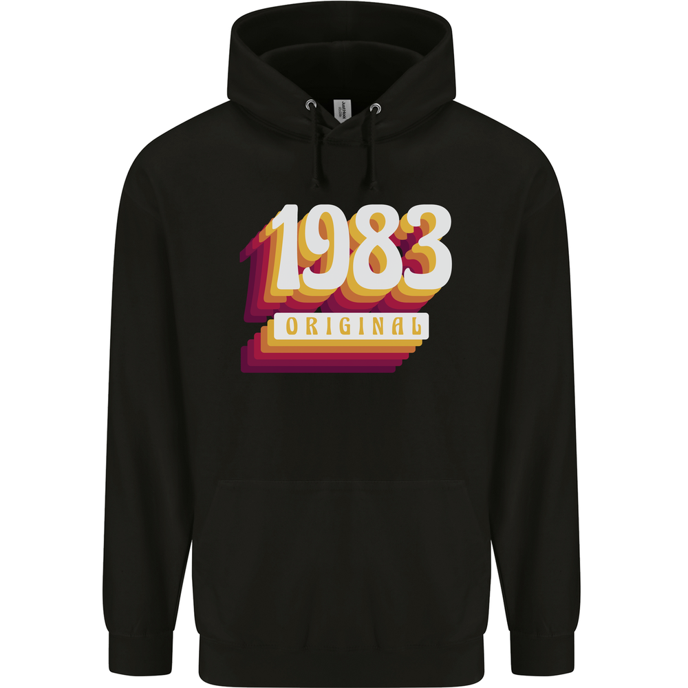 Retro 42nd Birthday Original 1983 Mens 80% Cotton Hoodie
