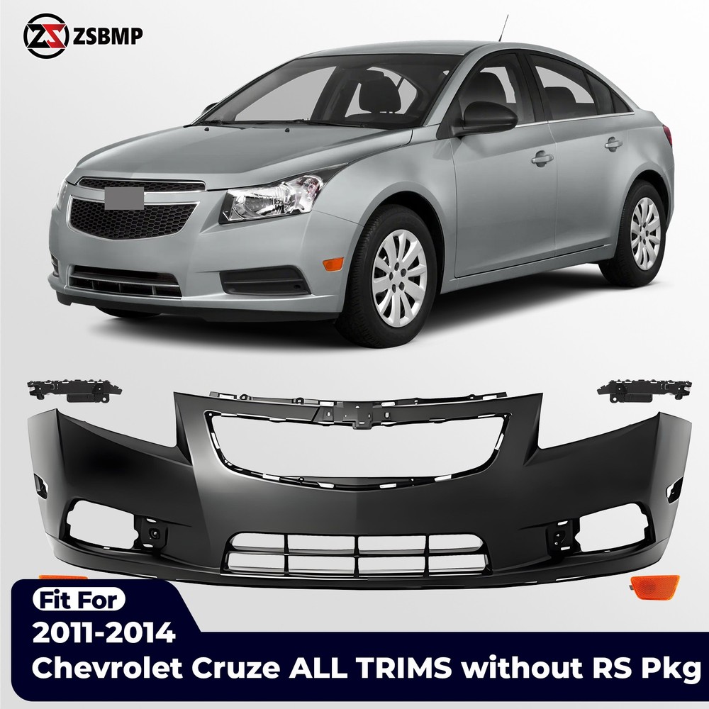 Front Bumper Cover Assembly For 2011-2014 Chevrolet Cruze W/ Side Marker Lamp