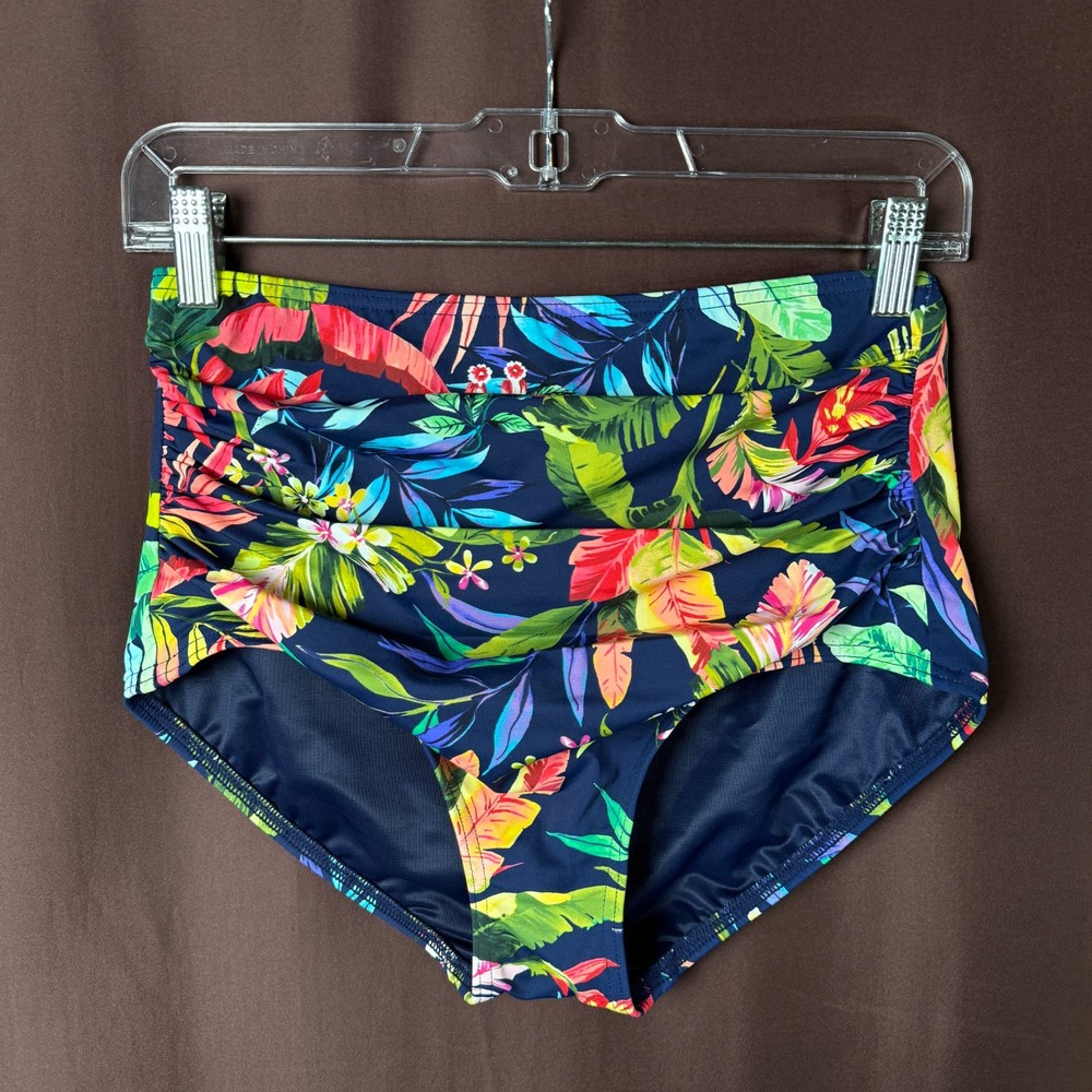 Lands' End Women's XS, XS-L LONG Retro High Waisted Bikini Swim Bottoms Tummy Co