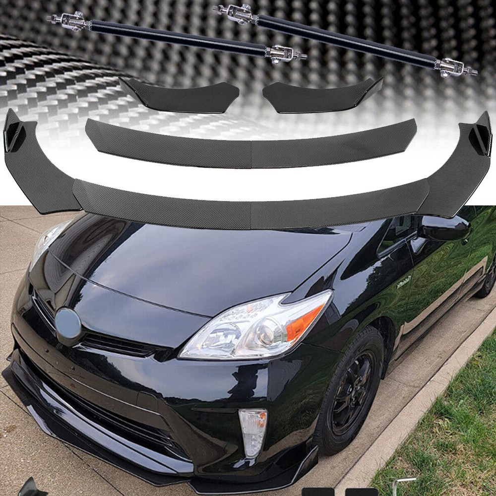 for TOYOTA Camry Carbon Fiber Front Bumper /Lip Splitter Spoiler Strut Rods