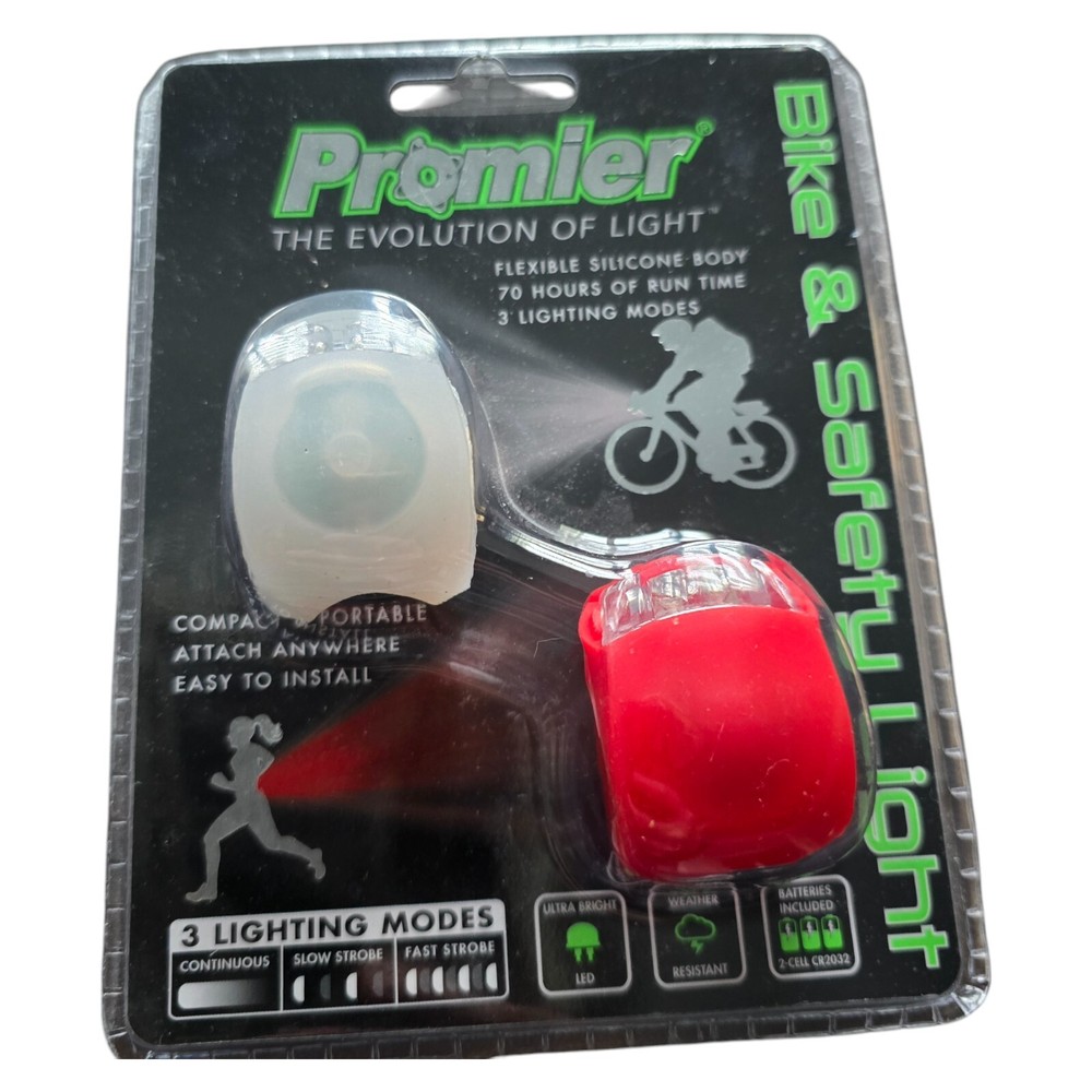 Promier Bike Safety Light with Flexible Silicone Body - New Unopened
