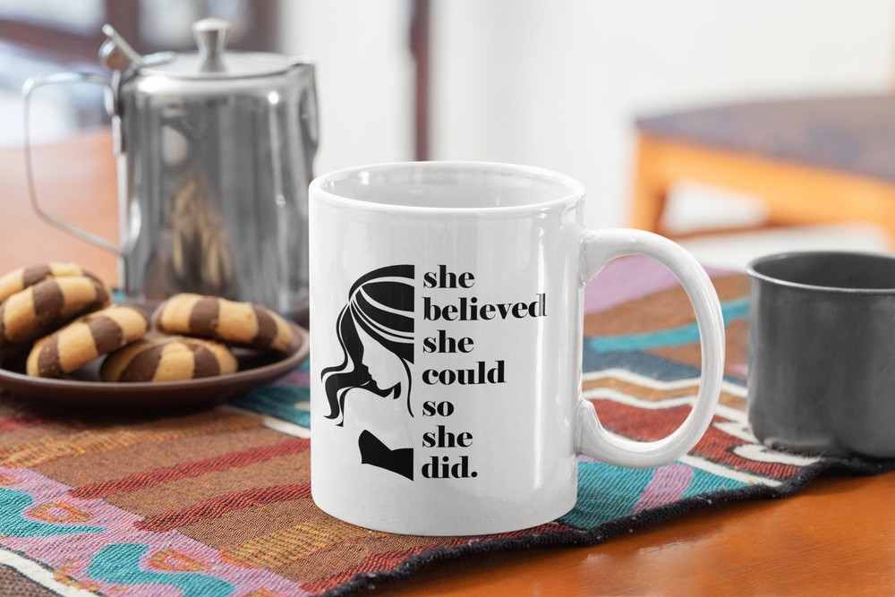 She Believed She Could So She Did Graduation Coffee Mug - White Coffee Mug