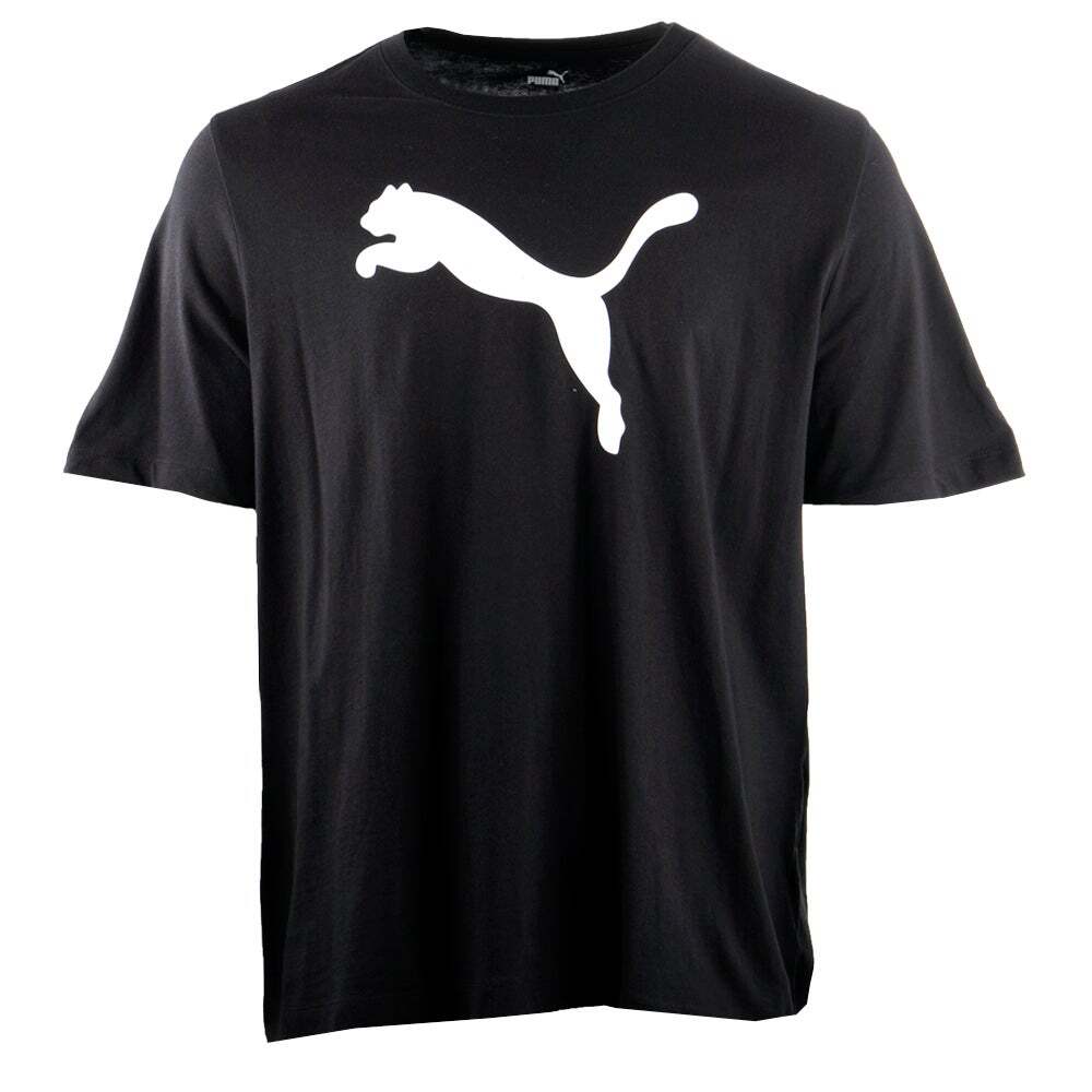 PUMA Hd Pattern Cat Crew Neck Short Sleeve T-Shirt Big Tall Mens Black Casual To